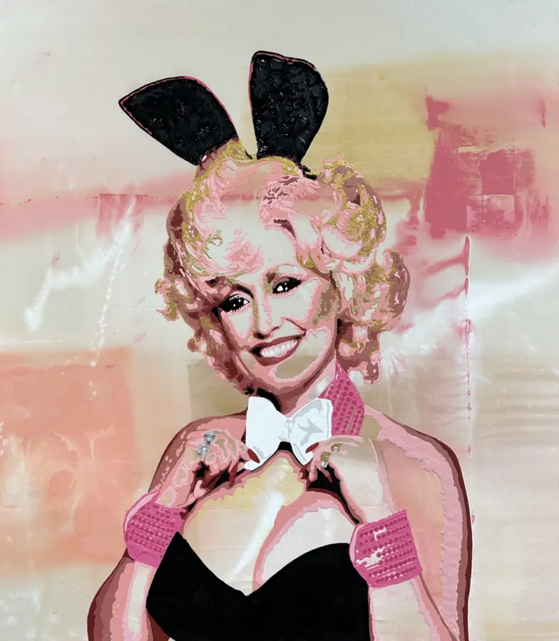 Playboy Dolly — Icon Collection painting by Erik Skoldberg, acrylic on linen, 72 × 72 in