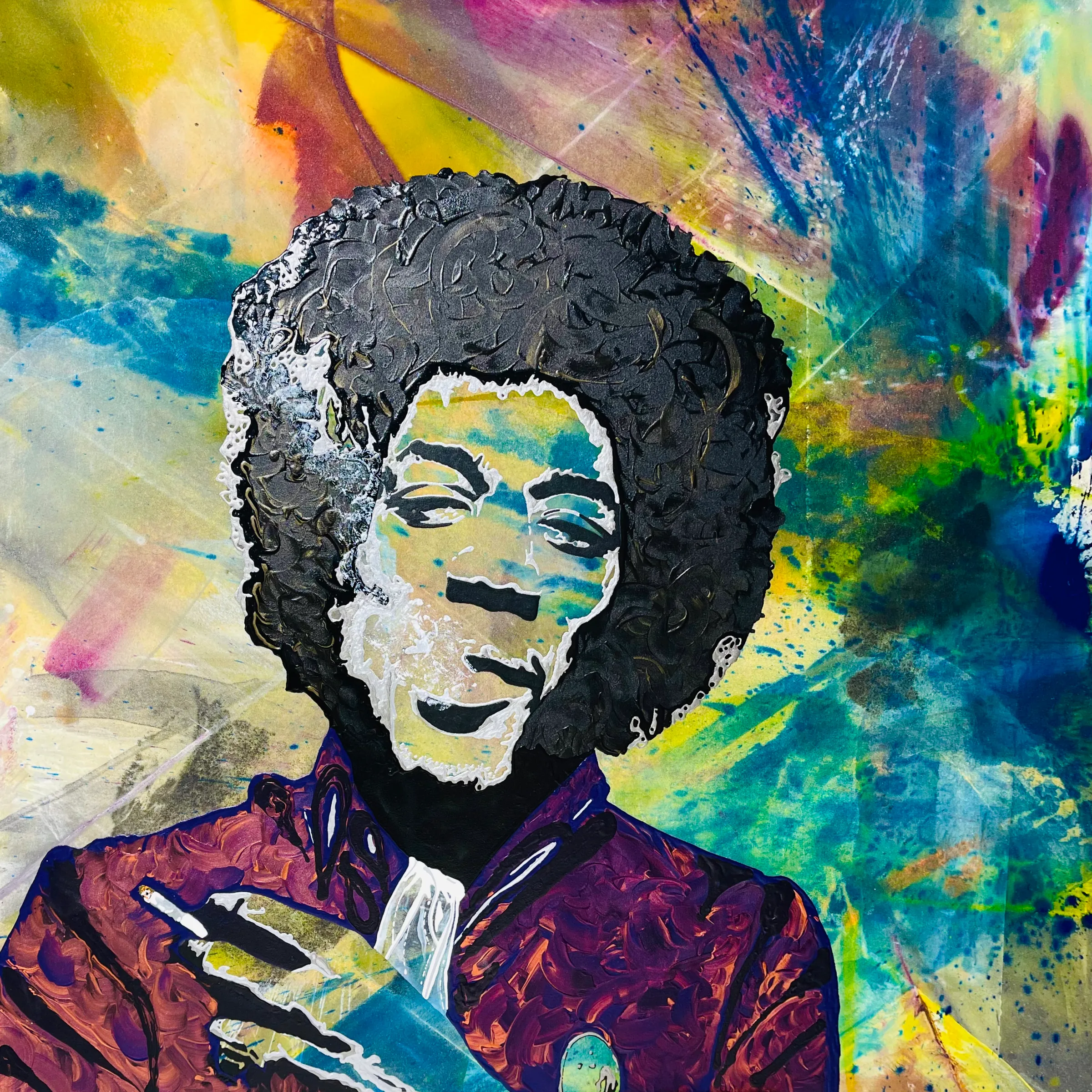 Jimi Hendrix — Icon Collection painting by Erik Skoldberg, acrylic on linen, 60 × 60 in
