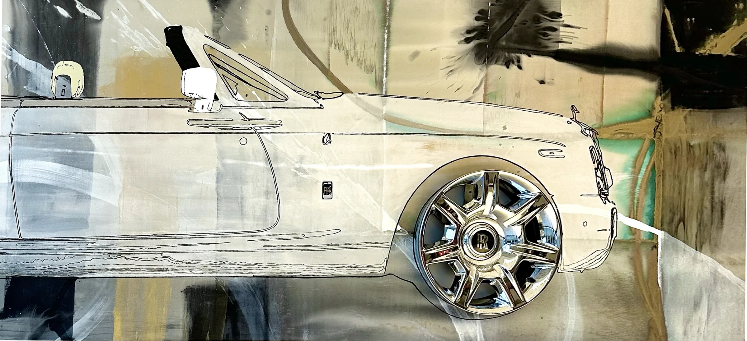 Rolls Royce — Pop Collection painting by Erik Skoldberg, 120 × 60 in