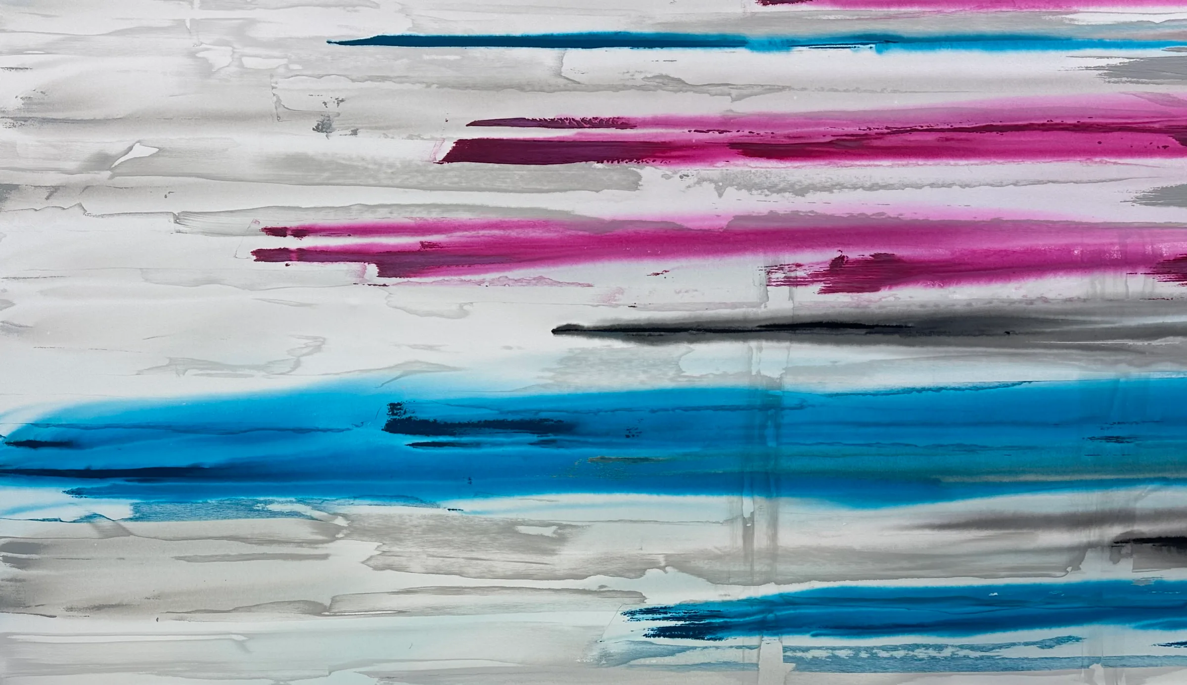 Slates, Marine, Magenta, Bone — Raw Collection painting by Erik Skoldberg, 108 × 60 in